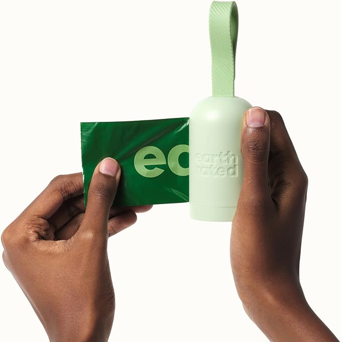 Earth Rated Dog Poop Bag Holder with Dog Poop Bags, Durable and Guaranteed Leakproof, Unscented, 1 Dispenser and 900 Bags