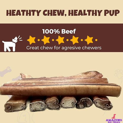 Amazing Dog Treats - 6 Inch Extra Thick Bully Sticks (50 Count) - Bulk Bully Sticks for Dogs - No Hide Bully Stick Dog Bones