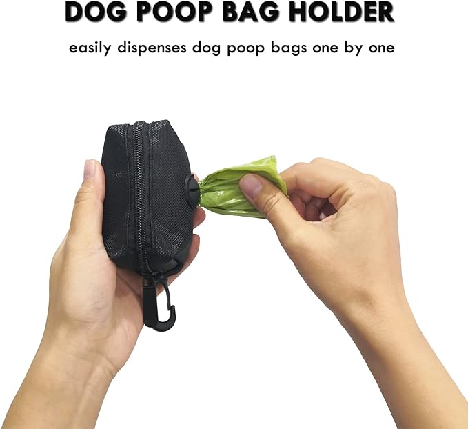 2 Pack Dog Poop Bag Holder, Poop Bag Holders for Leashes, CAKOVANO Pet Dog Waste Bag Dispenser Leash Attachment – Fits Any Dog Leash – Includes 2 Pack Poop Bag Dispenser & 2 Dog Training Clickers