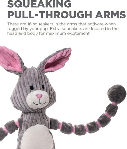 Outward Hound Thunda Tugga Bunny Plush & Squeaky Dog Tug Toy