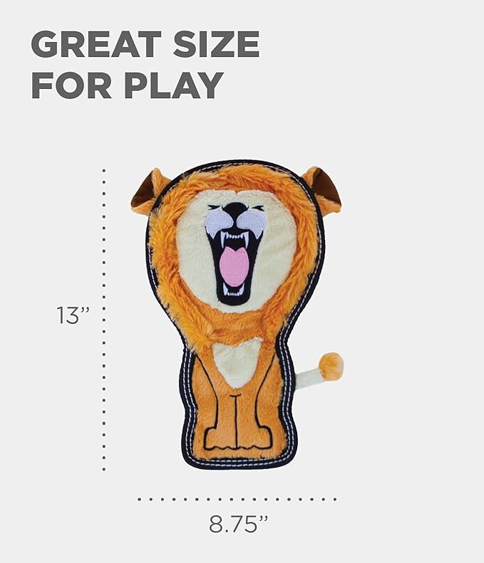 Outward Hound Tough Seamz Lion Plush Dog Toy, Medium