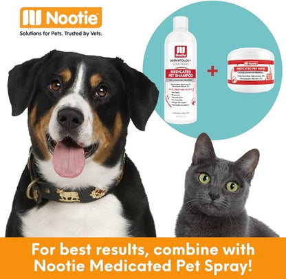 Nootie Medicated Dog Wipes, Chlorhexidine & Miconazole Pet Wipes for Dogs & Cats - 2” Small Wipes, 60 Count - Sold in Over 10,000 Vets & Pet Stores