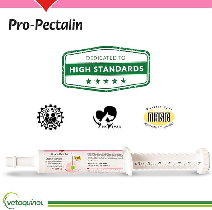 Vetoquinol Pro-Pectalin Oral Paste for Dogs & Cats – Chicken Flavor – Helps Reduce Occasional Loose Stool & Diarrhea, Balance Gut pH, Support Normal Digestion