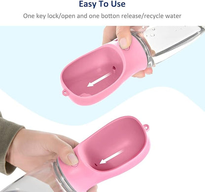 WePet Portable Dog Water Bottle with Food Container, 12 OZ + 6 OZ, Leak Proof Puppy Water Dispenser with Drinking Feeder for Pets Outdoor Walking, Hiking, Travel, Food Grade Plastic