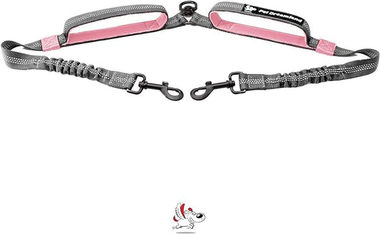 Exquisite Two Dog Leash Splitter | Double Dog Leash for Large Dogs Heavy Duty | No Tangle 2 Dog Leash Coupler | Dual Dog Leash Attachment | Retractable Dual Leashes for 2 Dogs