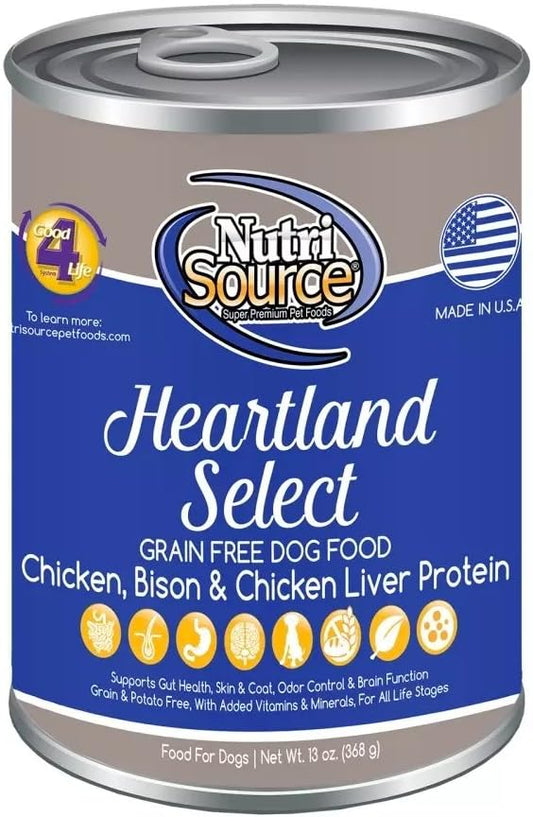 Tuffys 131003 Nutrisource Grain Free Canned Heartland Dog Food, Case Of 12 (13 Oz)