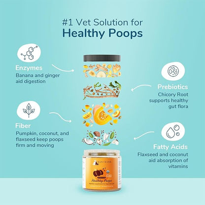 kin+kind Organic Fiber for Healthy Poops + Organic Hip and Joint Supplement for Dogs and Cats - Prebiotics for Dogs - Fiber for Dogs - Dog Stool Softener - Gut Health for Dogs - No Scoot for Dogs