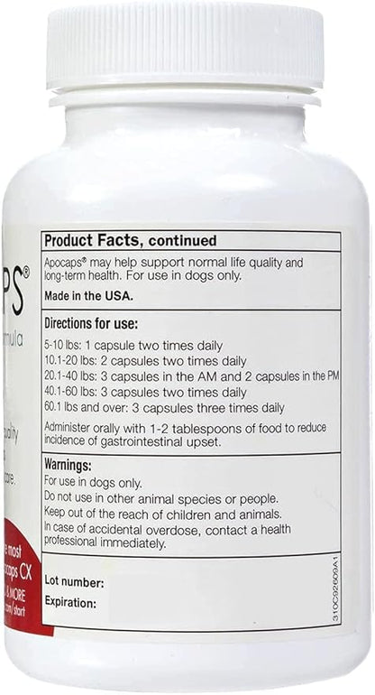 Apocaps CX Apoptogen Formula for Dogs, 90 Count (Pack of 1)