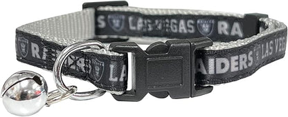 NFL CAT COLLAR Las Vegas Raiders Satin Cat Collar Football Team Collar for Dogs & Cats. A Shiny & Colorful Cat Collar with Ringing Bell Pendant