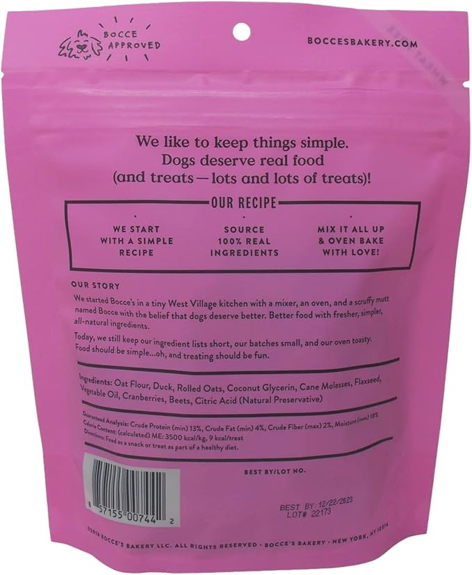 Bocce's Bakery Soft & Chewy Dog Treats 3 Flavor Variety - (1) Each: Cheese, Duck, Peanut Butter Banana (6 Ounces) - Plus Rope Toy and Fun Animal Facts Booklet Bundle