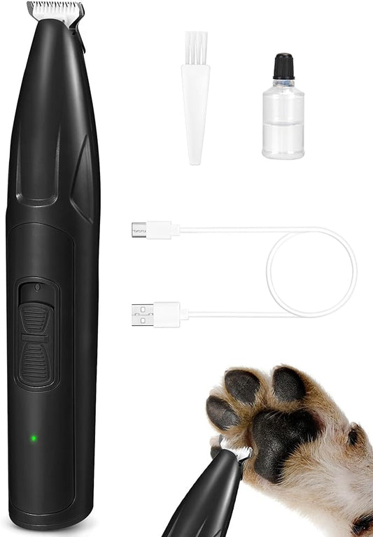 Dog Clippers for Grooming, 2 Speed Low Noise Cordless Dog Paw Trimmer, Rechargeable Small Pet Hair Trimmer for Grooming, Cat Hair Clippers Shaver for Paws, Eyes, Ears, Face, Rump (Black)