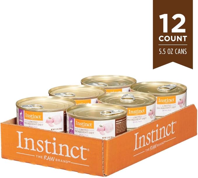 Instinct Limited Ingredient Diet Grain Free Real Rabbit Recipe Natural Wet Canned Cat Food by Nature's Variety, 5.5 Oz (Pack of 12)