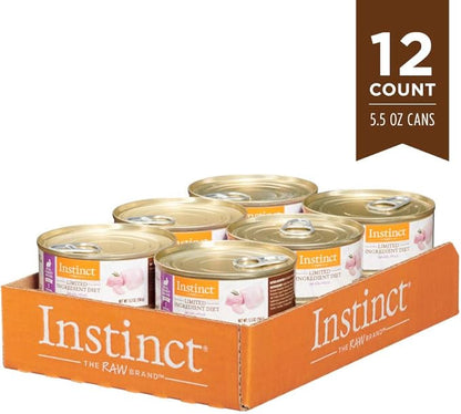 Instinct Limited Ingredient Diet Grain Free Real Rabbit Recipe Natural Wet Canned Cat Food by Nature's Variety, 5.5 Oz (Pack of 12)