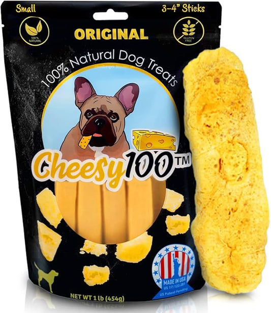 Cheese Dog Chews|US-Crafted for Puppies & Dogs |Softer Natural Alternative to Himalayan Dog Chews & Yak Chews| Salt & Rawhide-Free| Tastier than Yak Chews (15 Small Sticks)