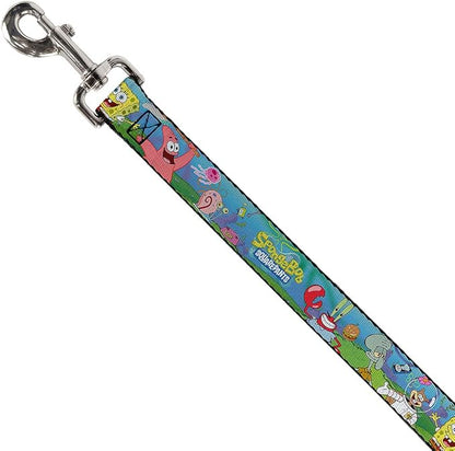 Buckle-Down Dog Leash Spongebob and Friends Logo 6 Feet Long 0.5 Inch Wide, Multi Color (DL-WSQ002-0.5-6FT)