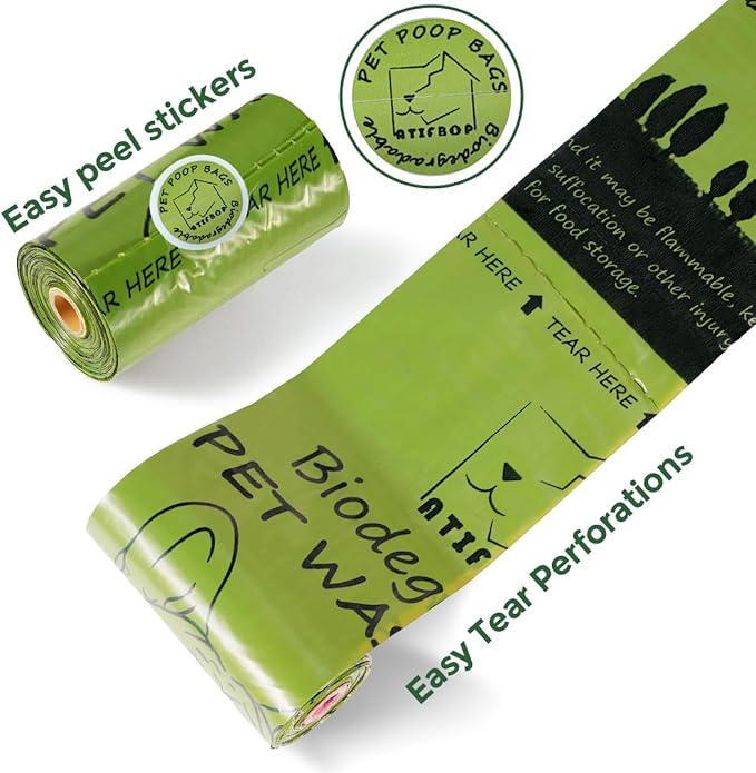 Biodegradable Dog Poop Bags 360 Count Scented, Leak Proof and Extra Thick Waste Bag Refill (Scented)