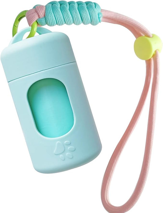 A&H ZIER Poop Bags Holder with Portable Colorful Lanyard, Soft-touch Dog Poop Bags Dispenser Dog Waste Bags, Compatible with any Dog Walking Accessories