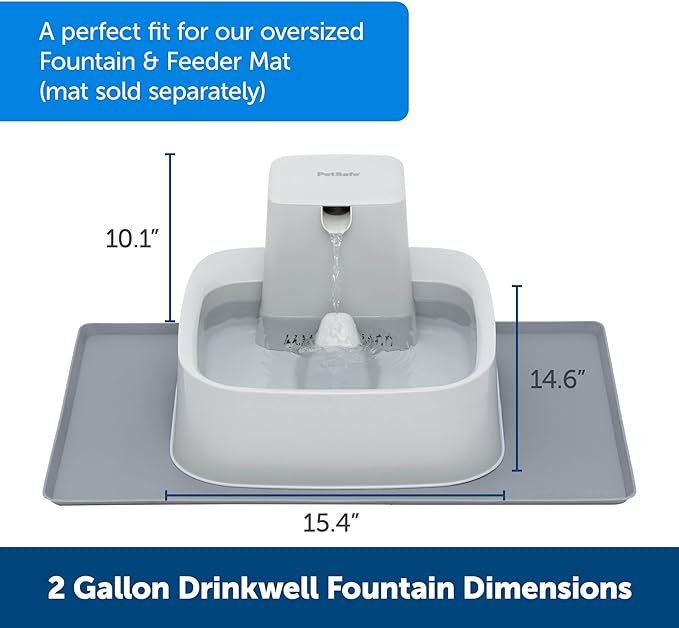 PetSafe Drinkwell Water Fountain for Dogs or Multiple Pets - Automatic Water Bowl- Pump and Water Filter Included- Dishwasher Safe- Easy Clean Pet Dish- Water Dispenser- 2 Gallon/256 Ounce