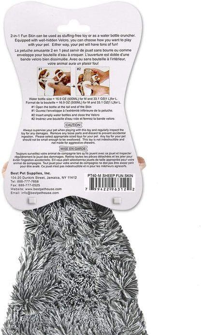 Best Pet Supplies Stuffing Free Squeaky Dog Toys for Small Dogs, Medium Dogs, and Large Dogs, Durable, Best Dog Chew Toy for Teething Puppy, Indoor Play, Holds Plastic Bottle - Sheep, Large