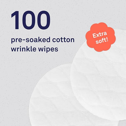 Petpost | Bulldog Wrinkle Wipes for Dogs - Cleans and Soothes Pug Wrinkles and Folds - Ultra Soft Cotton Pads in Coconut Oil Solution 100 ct.
