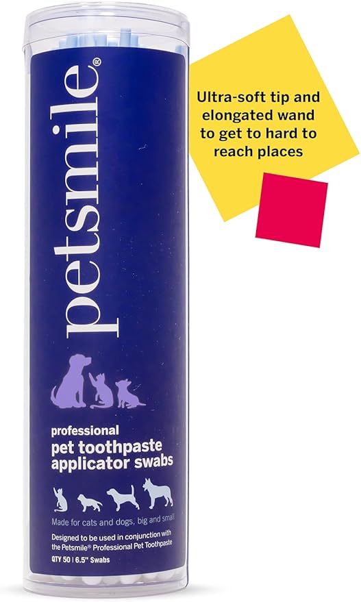 Petsmile Professional Pet Toothpaste Applicator Swabs - Easily Apply Toothpaste to Dogs & Cats Teeth - Teeth Cleaning Essentials - VOHC Approved Pet Supplies
