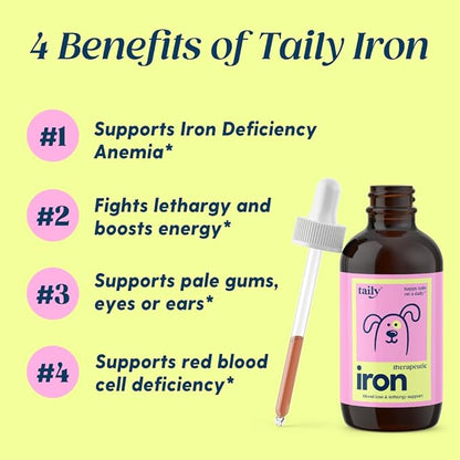 AminoPets Liquid Iron Supplements for Dogs, Cats | Supports Anemia, Low Enery Levels and Lethargy | For Dogs, Puppies, Cats, and Kittens - Made in USA