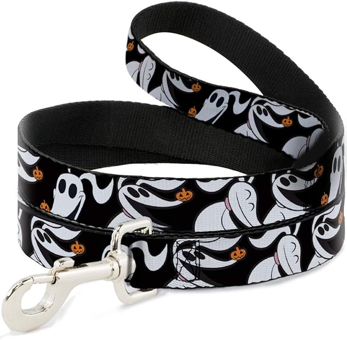 Dog Leash Nightmare Before Christmas Zero Pumpkin Expressions 4 Feet Long 1.0 Inch Wide
