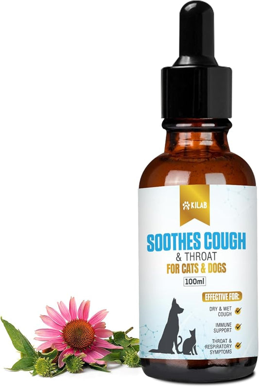 Respiratory Relief: Natural Cat and Dog Cough Medicine - Soothes Sneezing, Treats Kennel Cough, Supports Trachea Collapse and Pet Asthma (100 ML)