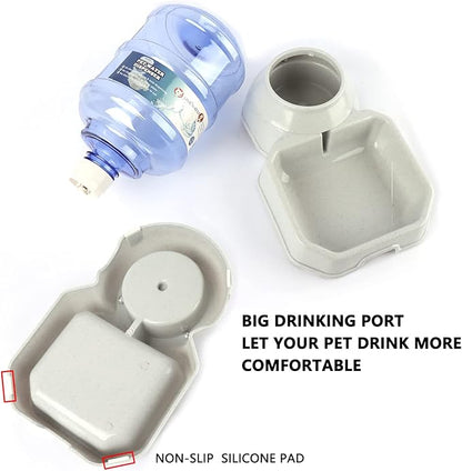 Automatic Dog Cat Water Dispenser,Gravity Multi Pet Drinking Fountain,Set with Pet Bowl for Medium Dog Puppy Kitten, 1 Gallon/ 3.8L Capacity (Waterer)