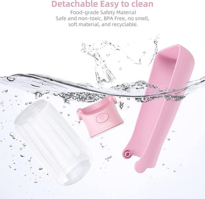 Portable Dog Water Bottle Dispenser for Walking 19OZ Foldable Dog Water Dispenser Portable Pet Water Bottles for Puppy Small Medium Large Dog Water Bowl Dog Accessories