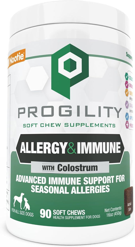 Nootie Progility Allergy Relief Supplement, Itch Relief Supplement for Dogs, 90 Soft Chews per Container