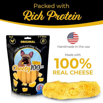 Cheese Dog Chews|US-Crafted for Puppies & Dogs |Softer Natural Alternative to Himalayan Dog Chews & Yak Chews| Salt & Rawhide-Free| Tastier than Yak Chews (5 Small Sticks)
