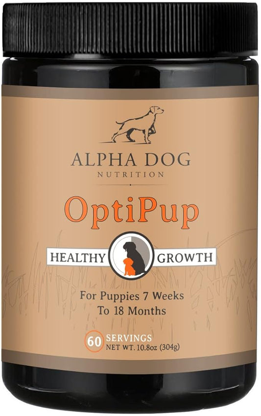 OptiPup All-in-1 Puppy Multivitamin by Alpha Dog Nutrition – Contains 31 Superfoods including Probiotics and Prebiotics for Digestive Support, Skin & Immune Health, and Optimum Growth (60 Servings)