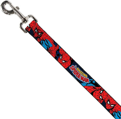 Buckle-Down Dog Leash Amazing Spider Man Available in Different Lengths and Widths for Small Medium Large Dogs and Cats, Multicolor, 4 feet Long - 1/2"" Wide (DL-WSPD001-N)