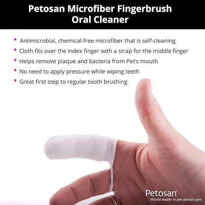 Microfiber Fingerbrush, 2 Pack, Battery Powered, White, for Dogs