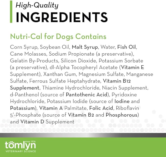 Tomlyn High Calorie Nutritional Gel for Dogs, (Nutri-Cal) 4.25oz (4 Pack)