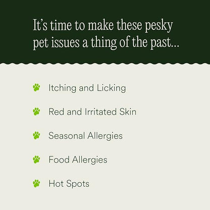pawTree Natural Allergy Support Plus for Dogs-Ideal for Itching, Irritated Skin, Seasonal and Food Allergies, Hot Spots. Supplement your pet will love. Small Chews for Pets - 60 Count (Small)