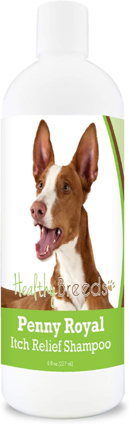 Healthy Breeds Ibizan Hound Penny Royal Itch Relief Shampoo - Stop The Scratching & Relieve The Itch with Essential Oils of Eucalyptus & Cedarwood - Mint Scent - 8 oz