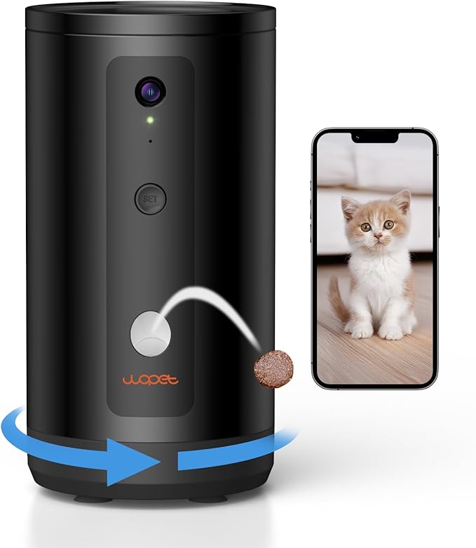 WOPET 300° Dog Camera with Treat Dispenser, [New 2024] 5G WiFi Pet Camera Treat Tossing for Cats and Dogs, 1080P HD with Night Vision, 2-Way Audio for Monitoring Your Pet on Phone app