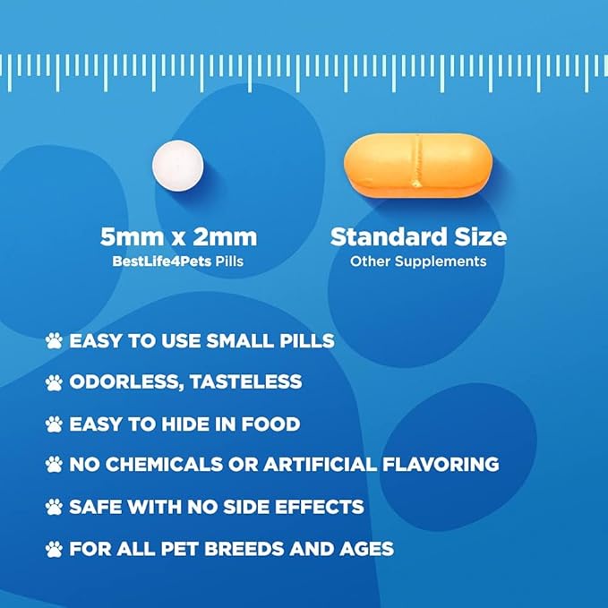 BestLife4Pets Extra Strength Dog Joint Supplement - Natural Hip and Joint Supplement for Dogs - Arthritis, Inflammation, and Hip Dysplasia Pain Relief for Dogs - Easy to Use Natural Pills
