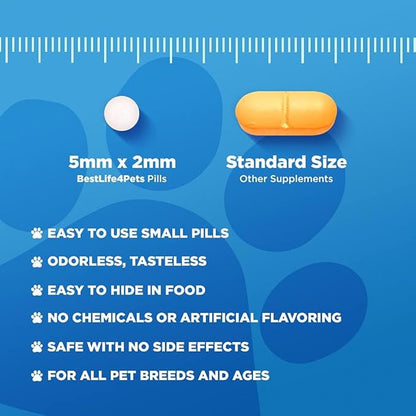 BestLife4Pets Extra Strength Dog Joint Supplement - Natural Hip and Joint Supplement for Dogs - Arthritis, Inflammation, and Hip Dysplasia Pain Relief for Dogs - Easy to Use Natural Pills
