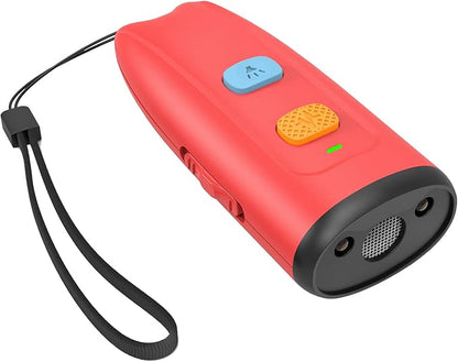 Ultrasonic Anti Barking Deterrent, Dual Sensor Dog Barking Control Devices with LED Flashlight, Handheld and Safe Dog Whistle to Stop Barking, Rechargeable Pet Training & Behavior Aids- Red.