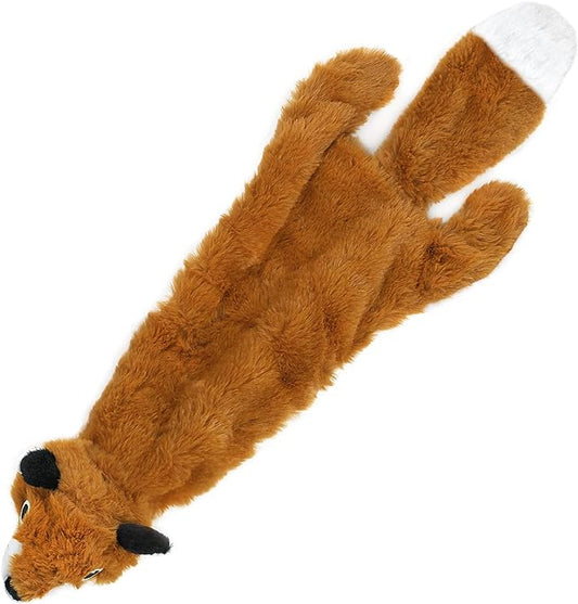 Best Pet Supplies Stuffing Free Squeaky Dog Toys for Small Dogs, Medium Dogs, and Large Dogs, Durable, Best Dog Chew Toy for Teething Puppy, Indoor Play, Holds Plastic Bottle - Fox, Large