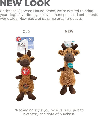 Outward Hound Scruffles Moose Plush Squeaky Dog Toy, Small