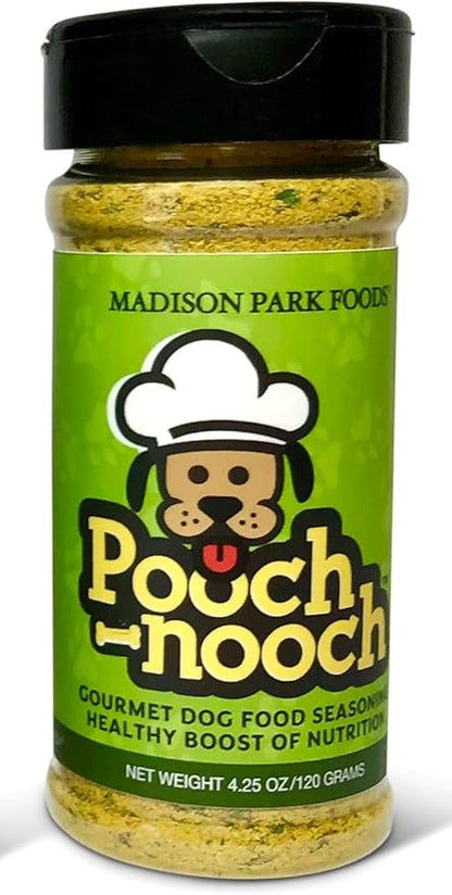 Pooch Nooch Gourmet Dog Food Topper Premium Nutritional Yeast Flakes Healthy Flavor 4 Picky Eaters and All Dogs - Vet Approved Human Grade Natural Ingredients, 4.25 Ounce Shaker Jar (60 Servings)