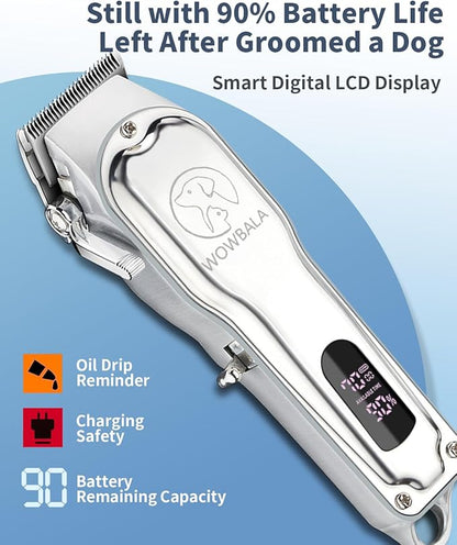 Dog Clippers for hair Grooming: Dog Grooming Clippers Kit for Thick Heavy Coats - Cordless Pet Hair Shaver - Professional Low Noise Electric trimmer