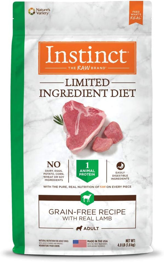 Instinct Limited Ingredient Diet Grain Free Recipe with Real Lamb Natural Dry Dog Food, 4 lb. Bag