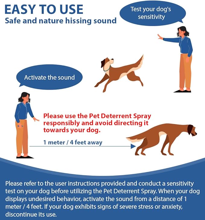 Pet Instructor Spray for Dog, 70ml Spray Corrector Dog Trainer, Safe Humane & Effective Stop Barking, Jumping Up, Food Stealing, Dog Fights & Attacks, Help Stop Unnecessary Dog Behaviour (4 Pack)