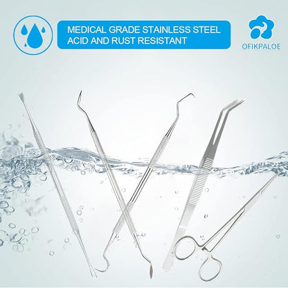 Dog Teeth Scaler, Double Headed Spatula, Stainless Steel, Tartar Remover Pet Teeth Cleaning Tool for Dogs and Cats (7pcs)