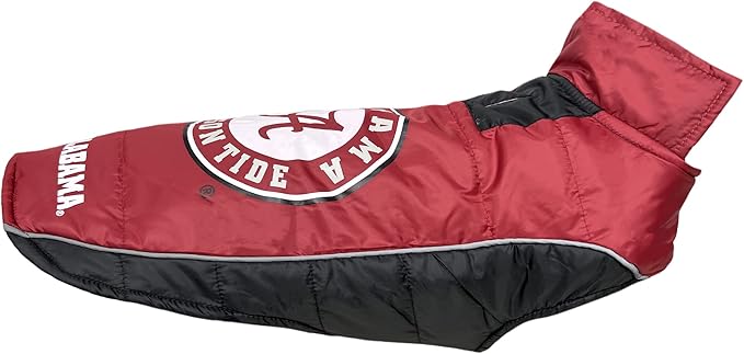 Pets First Collegiate Alabama Crimson Tide Puffer Vest for Dogs & Cats. Size Large. Warm, Cozy, and Waterproof Dog Coat, for Small and Large Dogs/Cats.